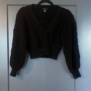 Forever 21 Black Cropped Cardigan